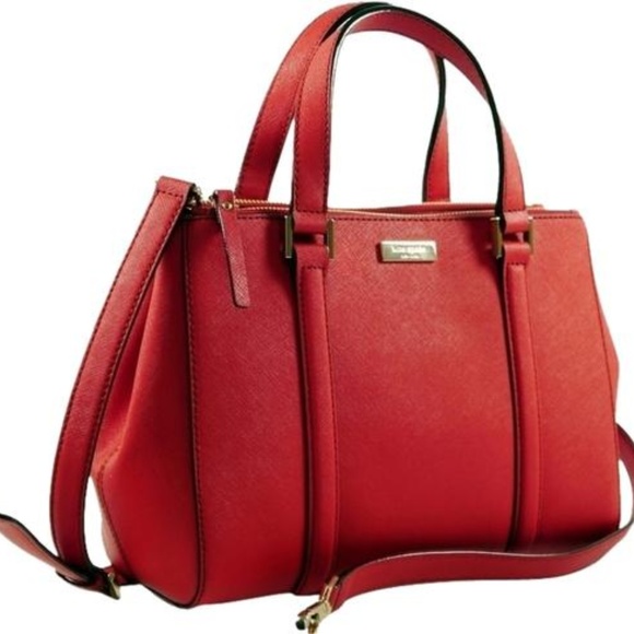 Small Loden: Msrp Pillbox Red Saffiano Leather Sat - Picture 1 of 7